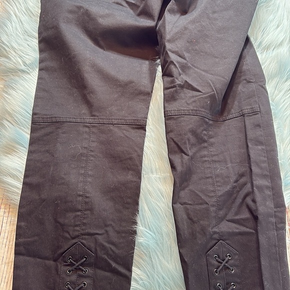 A.L.C. Button Fly Lace Up Leg Black Pant sz 6 - Picture 10 of 11